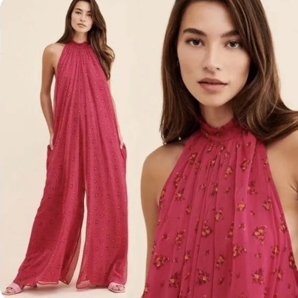 Free People Pants - Free People The Edge Of Love Wide Leg Jumpsuit Pop Combo